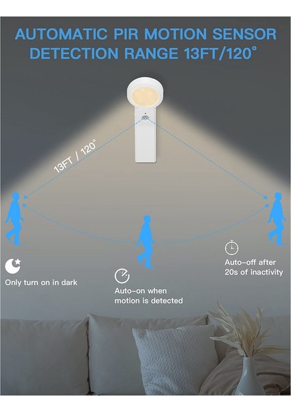 Hareket Sensörlü LED Gece Lambası, USB Şarj Edilebilir Lamba, Kabin 3 Mod (6 Led, Sıcak Işık) (Yurt Dışından) fırsatları