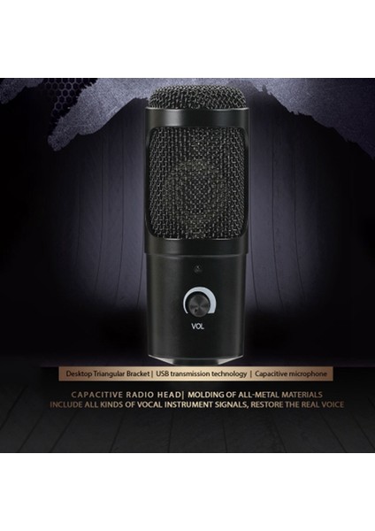 Kondenser Mikrofon USB Mikrofon Karaoke Kayıt Konsol Braketi ile Tripod Tak ve Çalıştır Dizüstü Masaüstü Pc Için (Yurt Dışından)