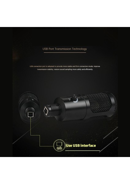 Kondenser Mikrofon USB Mikrofon Karaoke Kayıt Konsol Braketi ile Tripod Tak ve Çalıştır Dizüstü Masaüstü Pc Için (Yurt Dışından)