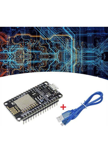 ESP8266 CP2102 Geliştirme Kartı + USB Kablosu ESP-12E Mcu ESP8266 Nodecu Lua V3 Nesnelerin Interneti Wıfı Geliştirme Kartı (Yurt Dışından)