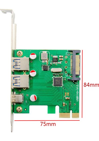 Pcı-E X4 Süper Hızlı USB 3.1 Tip-C + A Soket Genişletme Kartı 2A1C Bağlantı Noktası VL805 (Yurt Dışından)