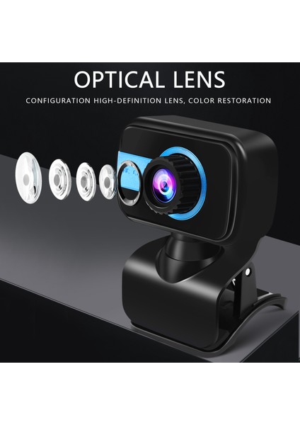 Kamera Video Web Kamerası Yüksek Çözünürlüklü Web Kamerası Dahili Mikrofon Çevrimiçi Çalışma Için 360 Derece Dönüş Toplantı Araması (Yurt Dışından) fiyatları