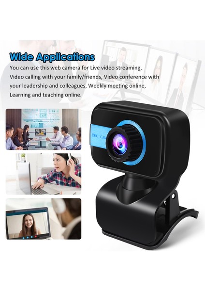 Kamera Video Web Kamerası Yüksek Çözünürlüklü Web Kamerası Dahili Mikrofon Çevrimiçi Çalışma Için 360 Derece Dönüş Toplantı Araması (Yurt Dışından) fırsatları