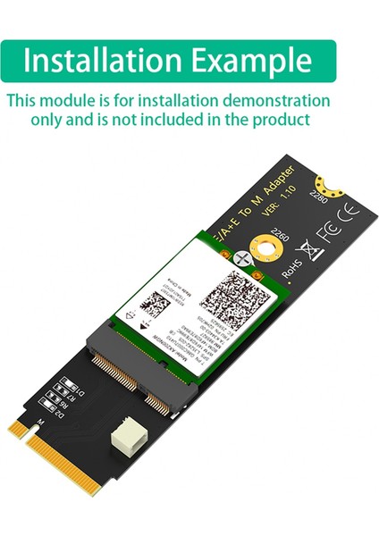 AX200/AX201/AX210 Için M.2 Ngff A+E Anahtar Wifi/bluetooth Kartından M.2 Anahtar M Adaptör Kartına (Yurt Dışından)