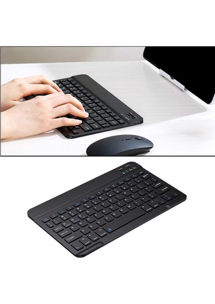10 Inç Bluetooth Kablosuz Klavye, Tablet, Cep Telefonu, Dizüstü Bilgisayar, Masaüstü, Siyah Için Uygun (Yurt Dışından)