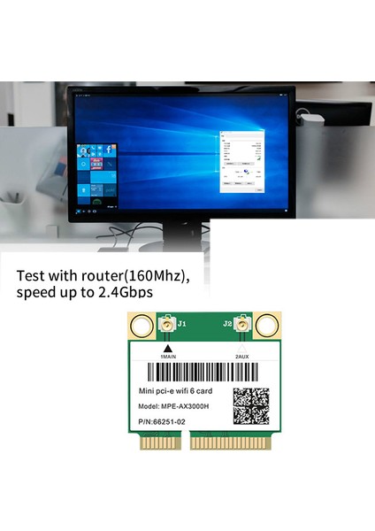 2974MBPS Wifi 6 Mini Pcı-E Kart 2.4g/5ghz Bluetooth 5.0 Kablosuz Ağ Wlan Wifi Kartı 802.11AX/AC Windows 10 Dizüstü Bilgisayar (Yurt Dışından)