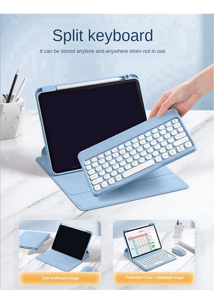 Air5 Pro Nesil Kılıf Için Kablosuz Bluetooth Klavye Kalem Yuvası ile 10.9 Inç Bluetooth Klavye, C (Yurt Dışından)