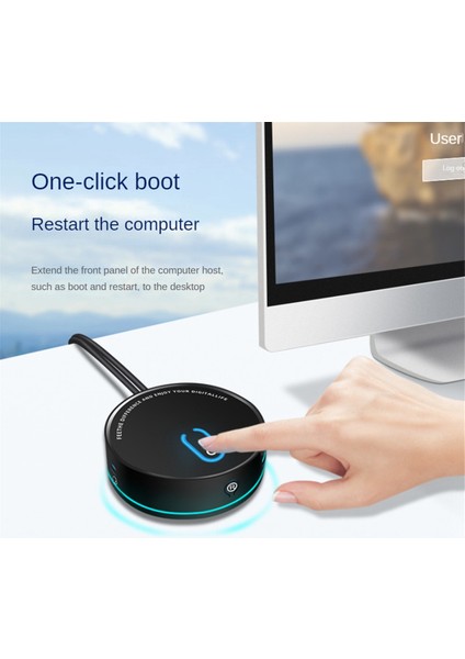 Bilgisayar Masaüstü Anahtarı Internet Cafe Evrensel Usb3.0 Ev Masaüstü Harici Güç Uzatma Düğmesi, Iç USB Ses Yok (Yurt Dışından)