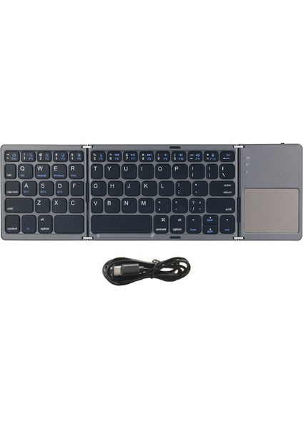 Bluetooth Klavye Katlanır Kablosuz Tuş Takımı Dokunmatik Yüzey Ios/android/windows Tablet Cep Telefonu Klavye Siyah (Yurt Dışından)