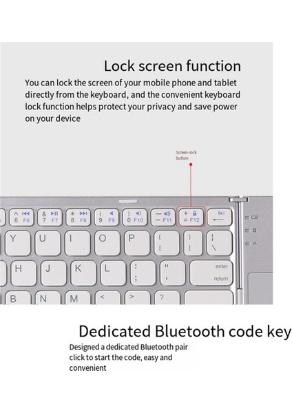 Bluetooth Klavye Katlanır Kablosuz Tuş Takımı Dokunmatik Yüzey Ios/android/windows Tablet Cep Telefonu Klavye Siyah (Yurt Dışından)
