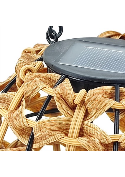 Güneş Rattan Işık, Saplı Dokuma Dış Mekan Fener, Su Geçirmez LED Sarkıt, Çim Teras, Avlu, Sundurma (Yurt Dışından)