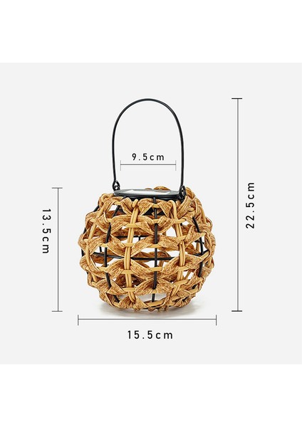 Güneş Rattan Işık, Saplı Dokuma Dış Mekan Fener, Su Geçirmez LED Sarkıt, Çim Teras, Avlu, Sundurma (Yurt Dışından)