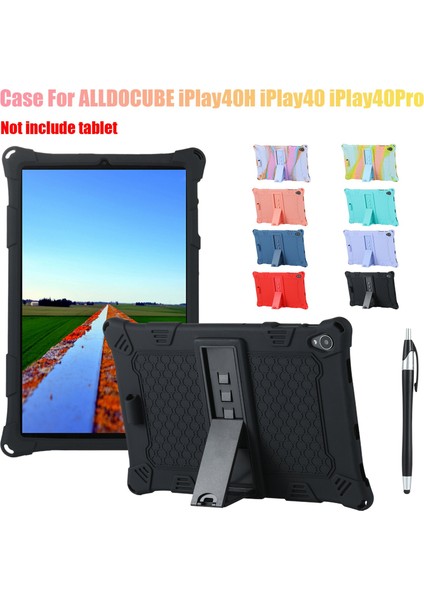 IPLAY40H IPLAY40 IPLAY40PRO Için Silikon Kılıf 10.4 Inç Düşme Önleyici Tablet Kılıfı Kalemli Tablet Standı (B) (Yurt Dışından)