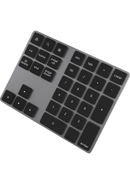 Bluetooth Sayısal Tuş Takımı, Alüminyum Şarj Edilebilir 34 Tuşlu Kablosuz Sayısal Tuş Takımı Harici Numpad Klavye Veri Girişi (Yurt Dışından)