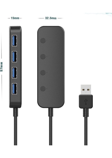 USB 3.0 Hub ,,windows Dizüstü Bilgisayarlar Için Anahtar ve Gösterge Işıklı 4 Bağlantı Noktalı USB Dağıtıcı Veri Merkezi (Yurt Dışından) fiyatları