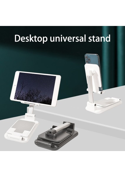 Cep Telefonu Tablet Pc Standı Taşınabilir Masaüstü Çift Pozisyon Katlanır Kaldırma Cep Telefonu Canlı Tablet Standı Siyah (Yurt Dışından)