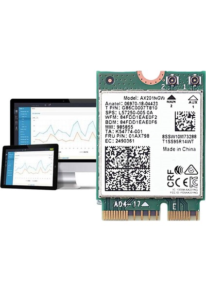 AX201NGW Çift Antenli Wifi Kartı 2.4 Ghz + 5 Ghz Wifi 6 3000 Mbps M.2 Cnvio2 WIN10 Için Bluetooth 5.1 Wifi Adaptörü (Yurt Dışından)