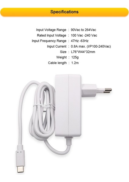800/PI 4lts/pi 4b Güç Adaptörü Şarj Cihazı 1.2m (Ab Tak) Için 20W 5V 4A Tip-C Güç Kablosu (Yurt Dışından)
