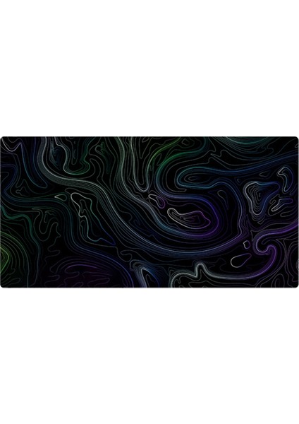 Masa Için Topografik Büyük Oyun Mouse Pad, 3mm Kaymaz Tabanlı 31.5X11.8 Inç Klavye Bilgisayar Mat (Yurt Dışından)