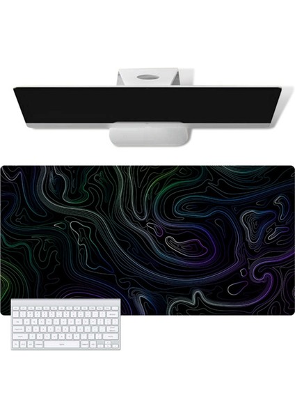 Masa Için Topografik Büyük Oyun Mouse Pad, 3mm Kaymaz Tabanlı 31.5X11.8 Inç Klavye Bilgisayar Mat (Yurt Dışından) modelleri