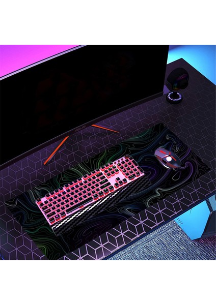 Masa Için Topografik Büyük Oyun Mouse Pad, 3mm Kaymaz Tabanlı 31.5X11.8 Inç Klavye Bilgisayar Mat (Yurt Dışından) fırsatları