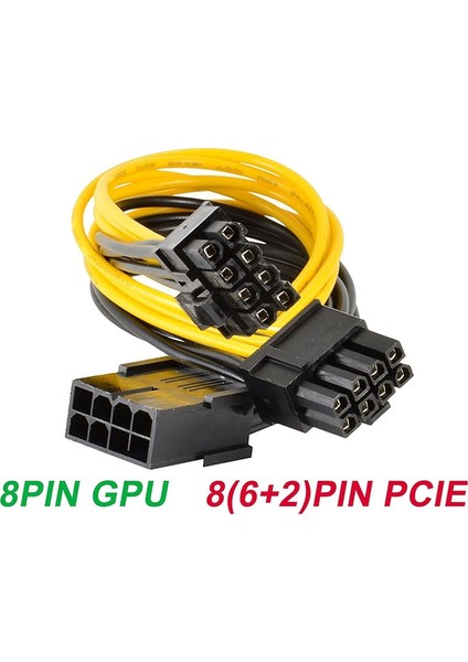 Adet 8-Pin Pcı-E - 2 Pcı-E 8-Pin(6 Pin + 2 Pin) Güç Kablosu, Ayırıcı Pcı Express Grafik Kartı Konektörü Pc Güç Kablosu (Yurt Dışından)