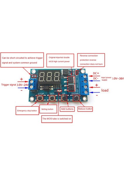 Tetikleme Döngüsü Zamanlama Gecikme Anahtarı Devresi Röle Modülü Yerine Çift Mos Tüp Kontrol Kartı 12 24V Devre Kartı (Yurt Dışından)