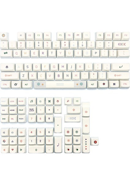 127 Tuşları Xda Profil Neon Burcu Keycaps Pbt Dye Sub Mx Anahtarı Mekanik Klavye Fit 61/64/68/87/96/104 (Yurt Dışından)