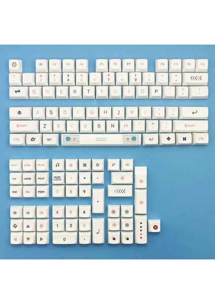 127 Tuşları Xda Profil Neon Burcu Keycaps Pbt Dye Sub Mx Anahtarı Mekanik Klavye Fit 61/64/68/87/96/104 (Yurt Dışından)