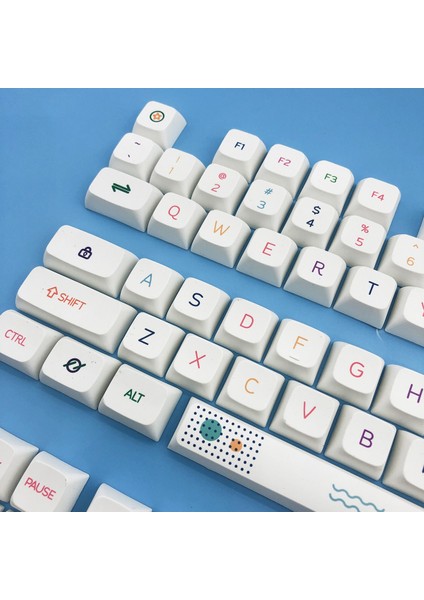 127 Tuşları Xda Profil Neon Burcu Keycaps Pbt Dye Sub Mx Anahtarı Mekanik Klavye Fit 61/64/68/87/96/104 (Yurt Dışından)