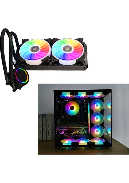 Amd Için 1X120MM Soğutma Fanı Su Soğutmalı Soğutucu Sistemi ile 120MM Rgb Cpu Su Soğutmalı Radyatör (Yurt Dışından)