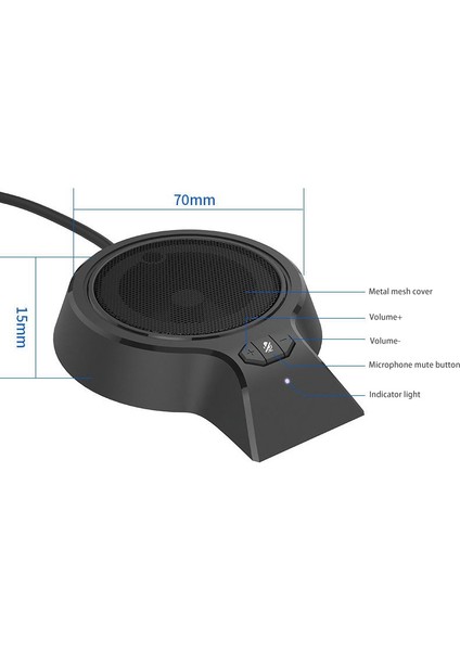 USB Bilgisayar Mikrofonu 360 Derece Pc Video Konferans Web Yayını Için Bilgisayar Mikrofonunu Emer, Tip 1 (Yurt Dışından)