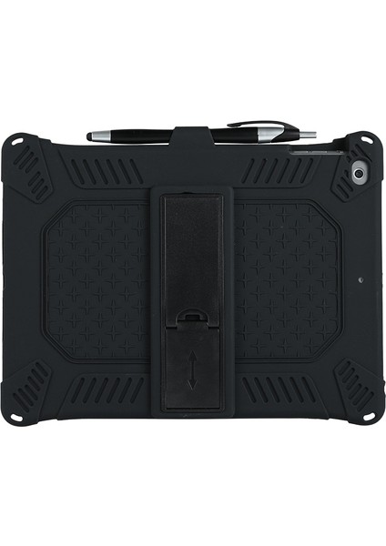 9.7 Inç Evrensel Silikon Koruyucu Kılıf Için Tablet Kılıfı Ofis Ev Için Kondansatör Kalemli Tablet Standı (Siyah) (Yurt Dışından)