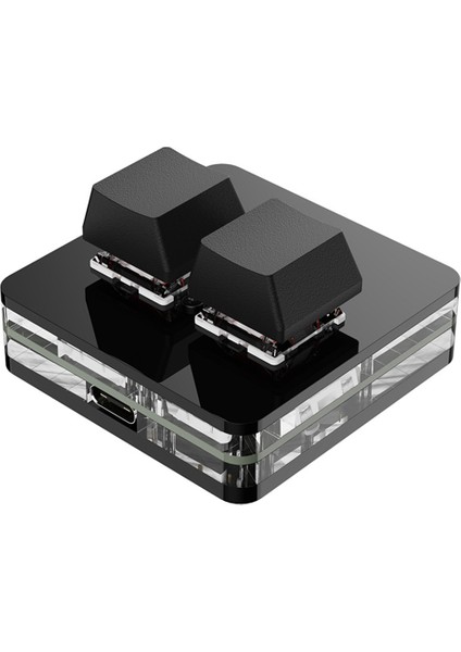 Özel Mini Klavye 2 Tuşlu Rgb Makro Osu Tuş Takımı Oyun Çalışması Için Programlanabilir Mekanik Klavye, Siyah Tip B (Yurt Dışından)