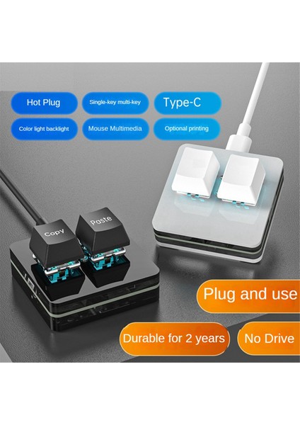 Özel Mini Klavye 2 Tuşlu Rgb Makro Osu Tuş Takımı Oyun Çalışması Için Programlanabilir Mekanik Klavye, Siyah Tip B (Yurt Dışından) fırsatları