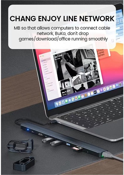 10-In-1 USB C Hub Çok Bağlantı Noktalı Ayırıcı Adaptör USB Type-C - 3.0usb PD100W Yerleştirme Istasyonu Dizüstü Bilgisayar Standı (Yurt Dışından)