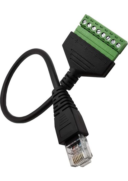 RJ45 Ethernet Erkek 8 Pin Av Terminali Vida Adaptörü Dönüştürücü Blok Fiş Kablosu Cctv Kamera Için (2 Paket) (Yurt Dışından)