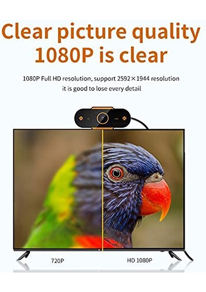 Mikrofonlu Full HD1080P Web Kamerası, Çevrimiçi Çalışma, Kayıt, Görüntülü Arama, Konferans Için Otomatik Odaklama Web Kamerası (Yurt Dışından) modelleri