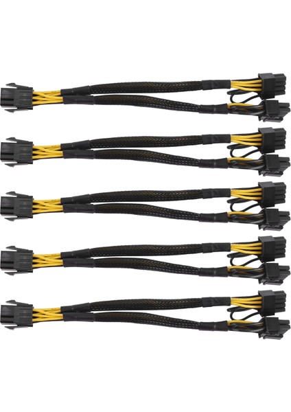 5 Adet Pcı-E 6 Pin Çift 8 Pin (6+2) Grafik Kartı Pcı Express Güç Adaptörü Gpu VGA Y-Splitter Uzatma Madencilik Kablosu (Yurt Dışından)
