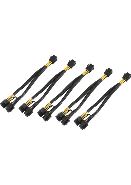 5 Adet Pcı-E 6 Pin Çift 8 Pin (6+2) Grafik Kartı Pcı Express Güç Adaptörü Gpu VGA Y-Splitter Uzatma Madencilik Kablosu (Yurt Dışından)