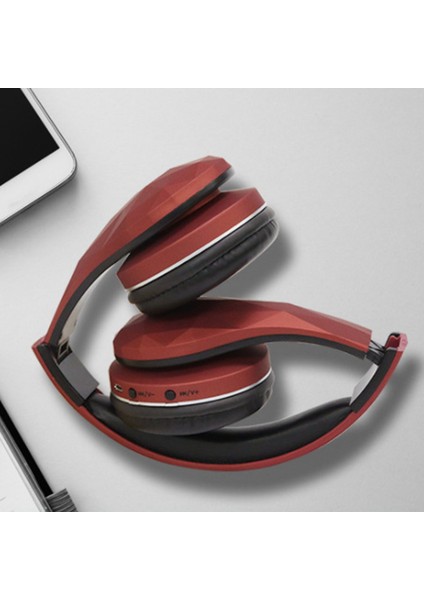 Kafa Bandı Bluetooth Kulaklık Katlanabilir Kablosuz Kulaklık Tf Kart Fm Bluetooth 3 In 1 Tv Seyahat Çalışması Için Kırmızı Koşu (Yurt Dışından) fırsatları