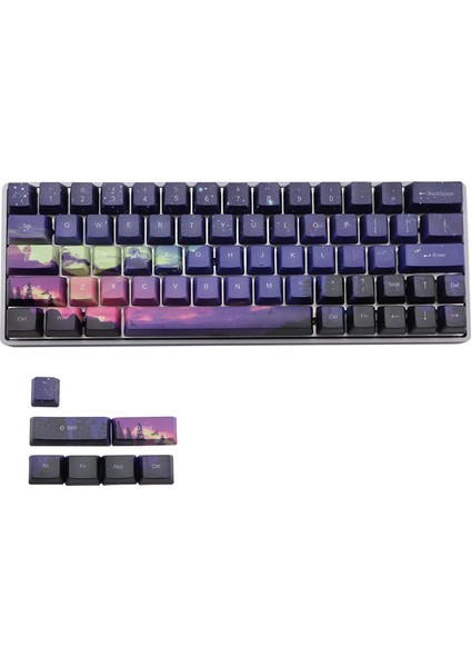 71 Tuşları Pbt Klavye Tuş Boya Süblimasyon Mekanik Klavye Keycaps Mx Anahtarları Klavye Için Mor Şafak Işığı Anahtar Kapağı (Yurt Dışından)