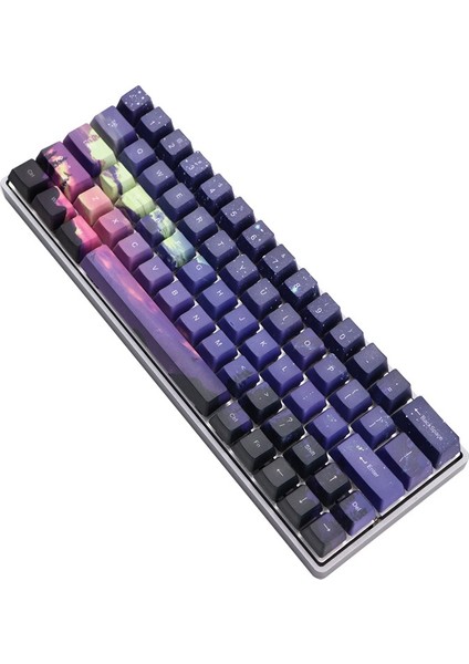 71 Tuşları Pbt Klavye Tuş Boya Süblimasyon Mekanik Klavye Keycaps Mx Anahtarları Klavye Için Mor Şafak Işığı Anahtar Kapağı (Yurt Dışından)