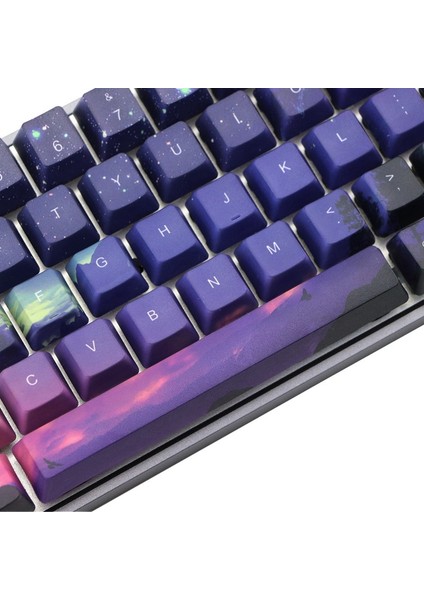 71 Tuşları Pbt Klavye Tuş Boya Süblimasyon Mekanik Klavye Keycaps Mx Anahtarları Klavye Için Mor Şafak Işığı Anahtar Kapağı (Yurt Dışından)