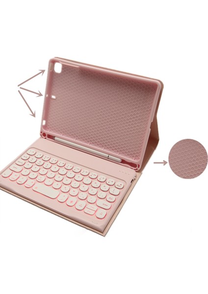 Mini 6 Için Mini6 8.5 Inç Sevimli Yuvarlak Bluetooth 7 Renk Arkadan Aydınlatmalı Klavye Ayrılabilir Koruyucu Kılıf (Lavanta Mor) (Yurt Dışından) modelleri