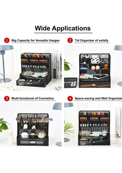 Çok Fonksiyonlu Örgü Masası, Çekmece Depolama Rafı Kalem Tutucu, Okul Ev Ofis Depolama Rafı Gümüş Için (Yurt Dışından) modelleri