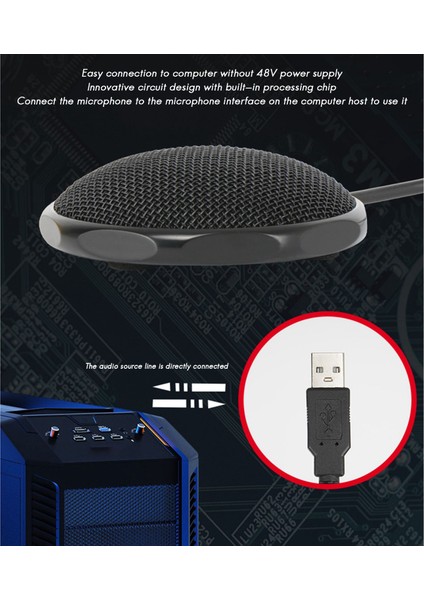 Kondenser Mikrofon Usb'li Mikrofon Bilgisayar Mikrofonu Iş Konferansı Pc Dizüstü Canlı Yayın Ses Alma Mikrofonu (Yurt Dışından)