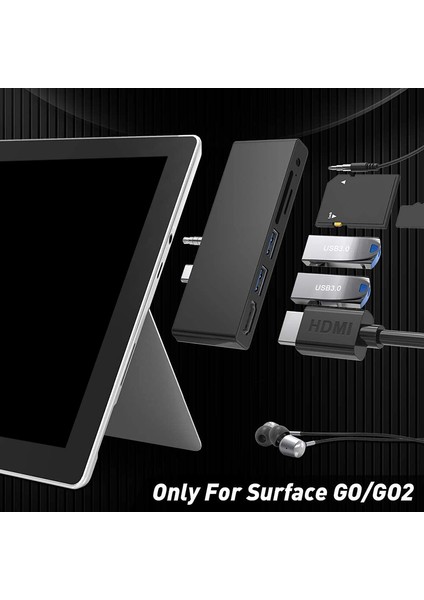 Surface Go Için Adaptör, 4K USB C'ye Sahip 6'sı 2 Arada USB C Adaptörü, 2 USB 3.0 Bağlantı Noktası, 3,5 mm Kulaklık Jakı, Sd/tf Kart Okuyucu (Yurt Dışından) fiyatları