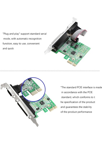 Pci-E Seri ve Paralel Kart, Pcıe'den Com RS232'YE 1 Seri Bağlantı Noktası Masaüstü Bilgisayarlar Için 1 Paralel Bağlantı Noktası Adaptör Kartı (Yurt Dışından) indirimleri