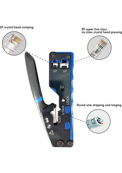 RJ45 RJ11 Ağ Crimper Kablo Sıyırma Pense Striptizci Cat5 Cat6 CAT5E Konektörü Ethernet Kablo Kesici (Yurt Dışından)